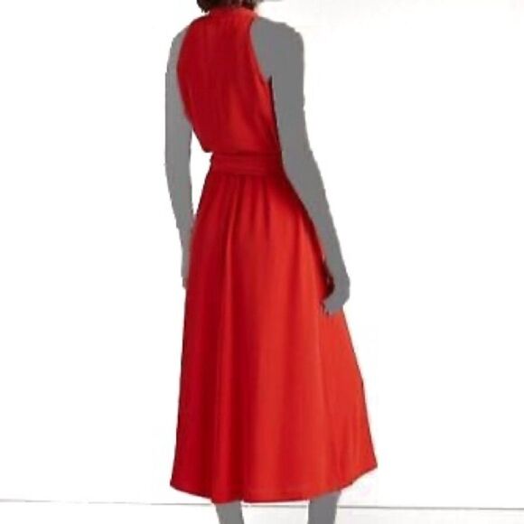 Ralph Lauren Black Label Vibrant Red Wrap Midi Dress - Picture 2 of 9